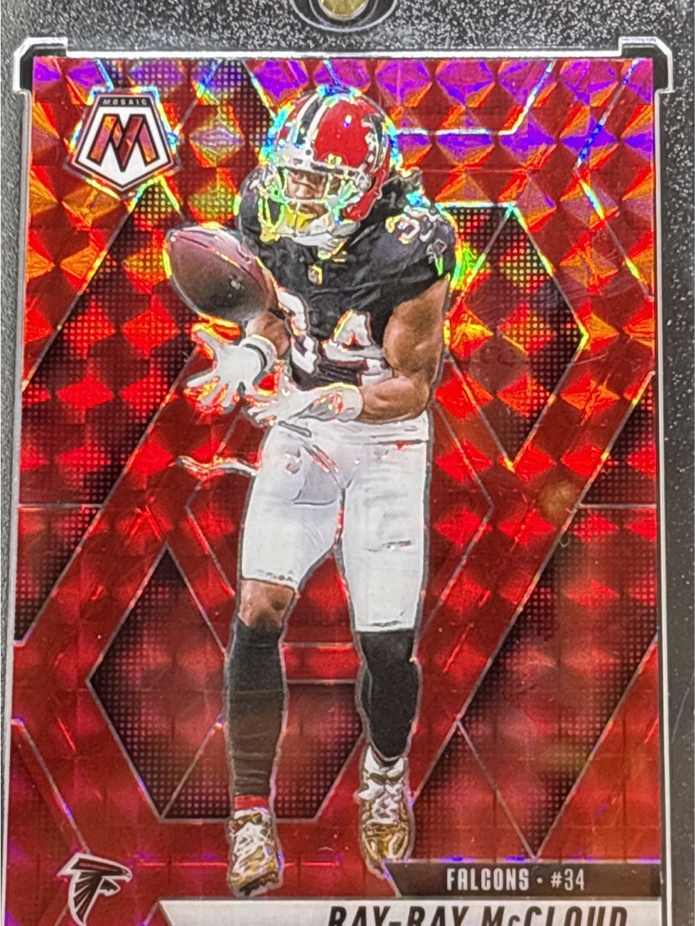 Panini Red Holo Mosaic Prizm Ray-Ray McCloud Football Trading Card